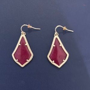 Kendra Scott Alex Gold Drop Earrings in red